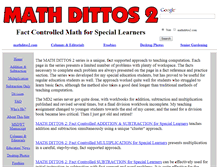Tablet Screenshot of mathdittos2.com
